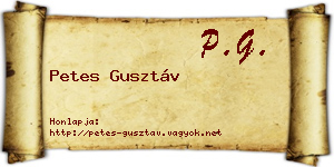 Petes Gusztáv névjegykártya