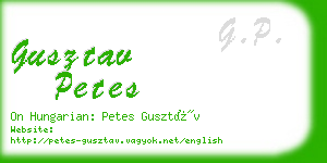 gusztav petes business card